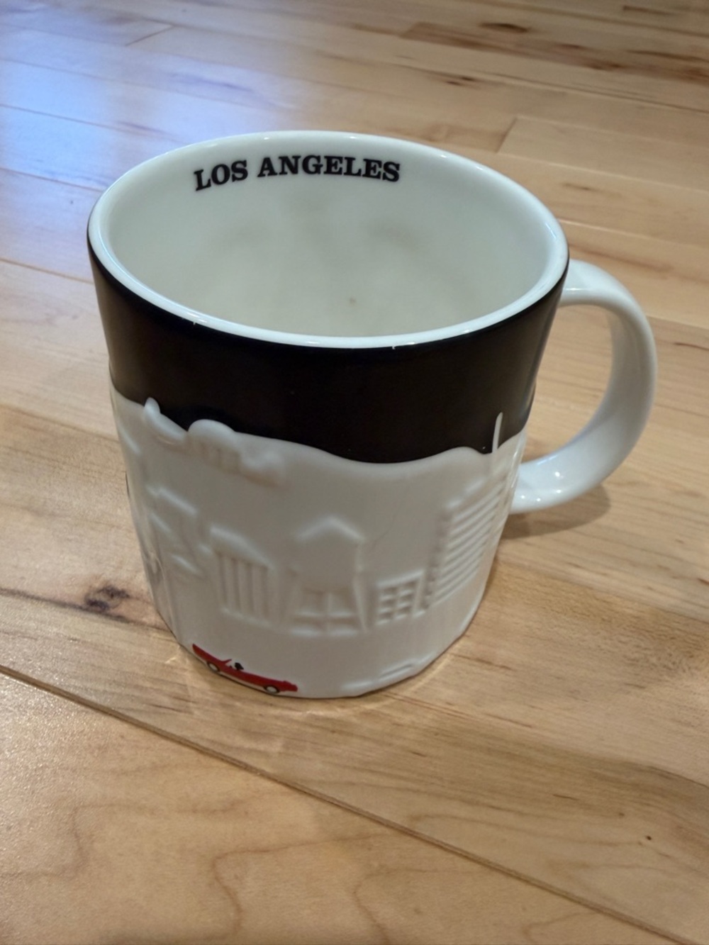 Starbucks Los Angeles Ceramic Mug - Black and White with Red Accent